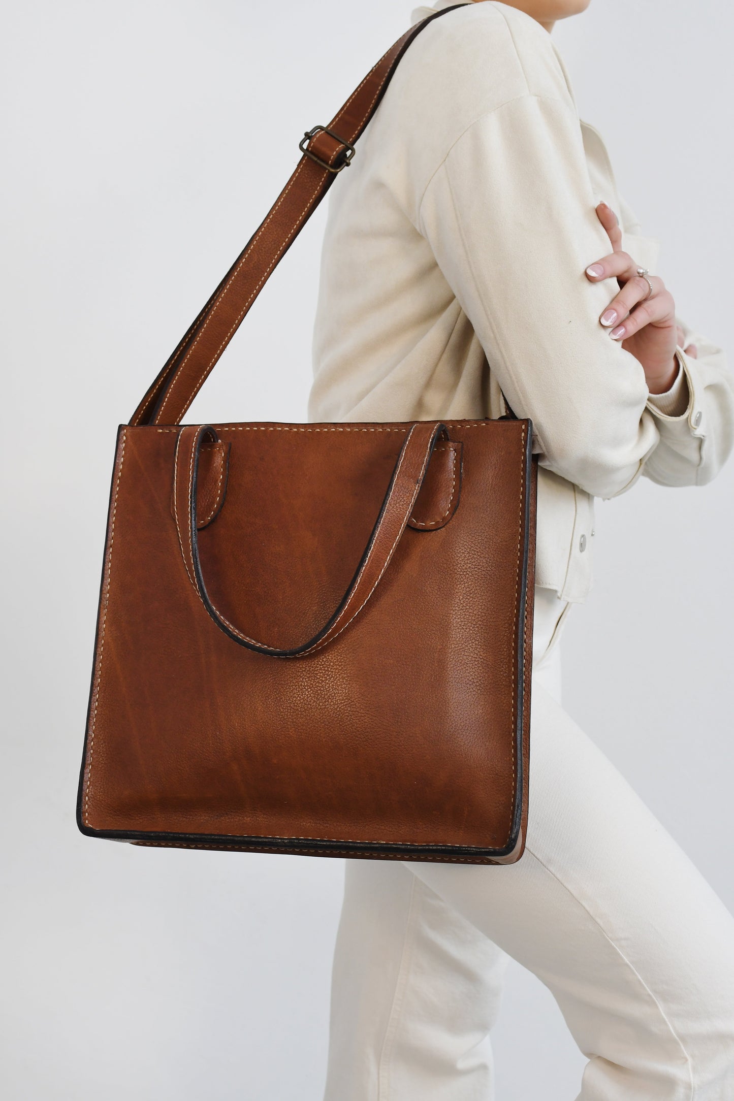 Brown Classic Leather Tote