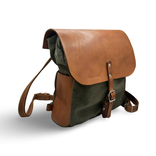 Leather & Capri Canvas Backpack