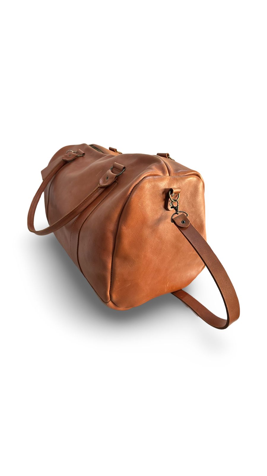 Tan Leather Duffel Bag
