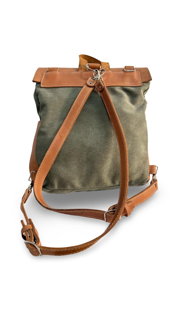Leather & Capri Canvas Backpack