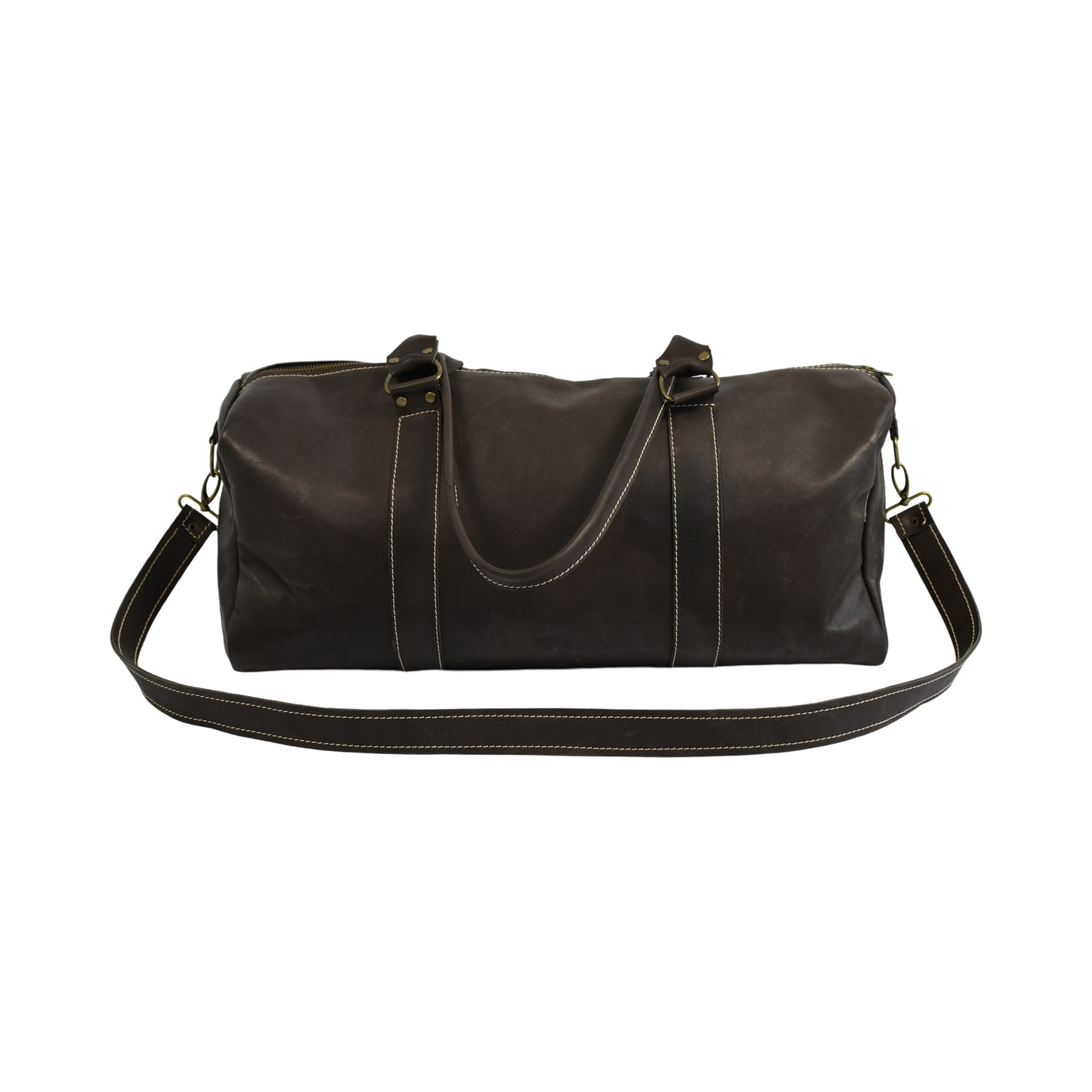 Black Leather Duffel Bag