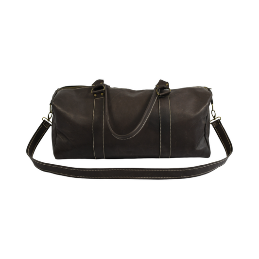 Black Leather Duffel Bag