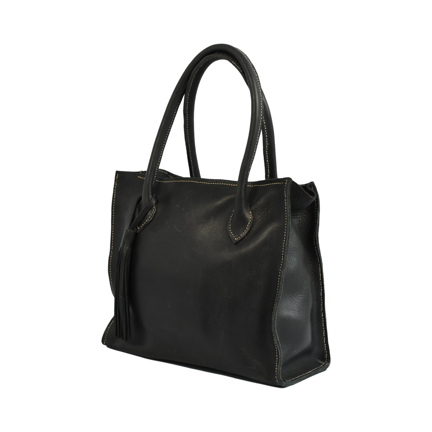 Black Leather Tote Bag