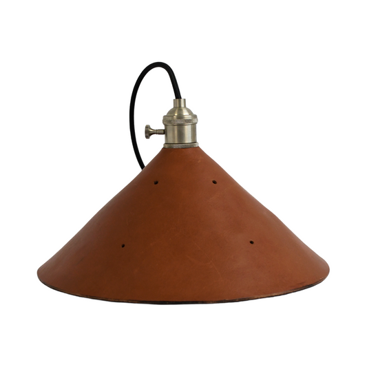 Brown Leather Light Pendant
