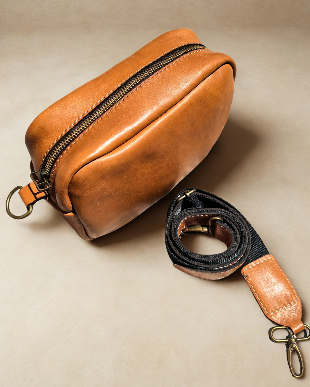 Leather Camera Crossbody Bag