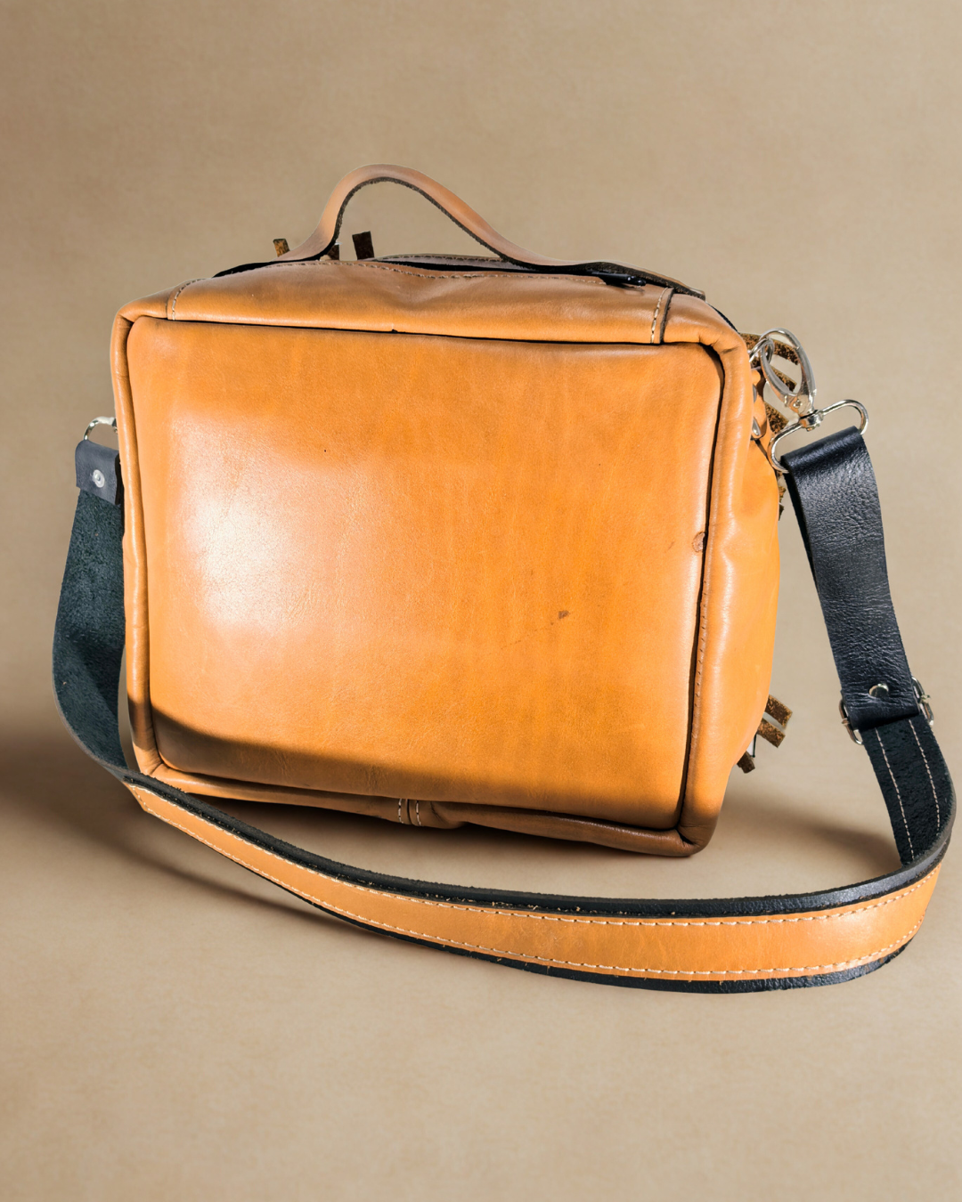 Leather Lion Lunch Bag