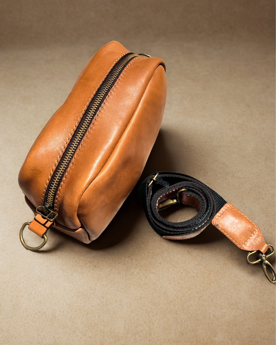 Leather Camera Crossbody Bag